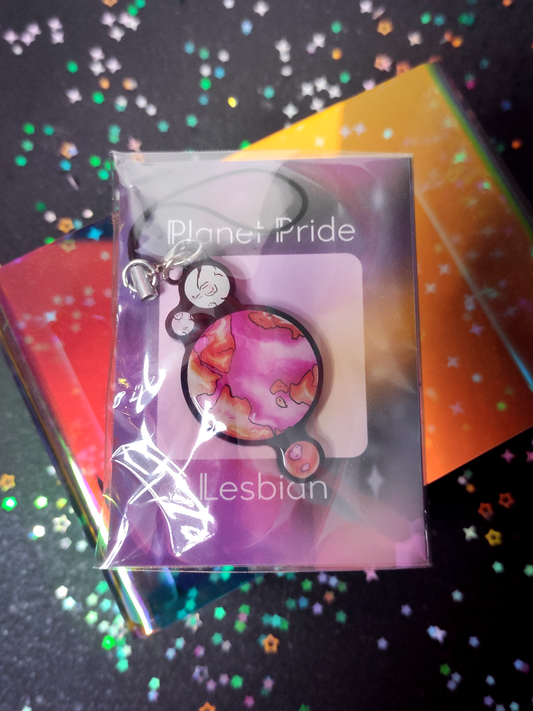 Planet Pride: Lesbian - Single-sided acrylic keychain