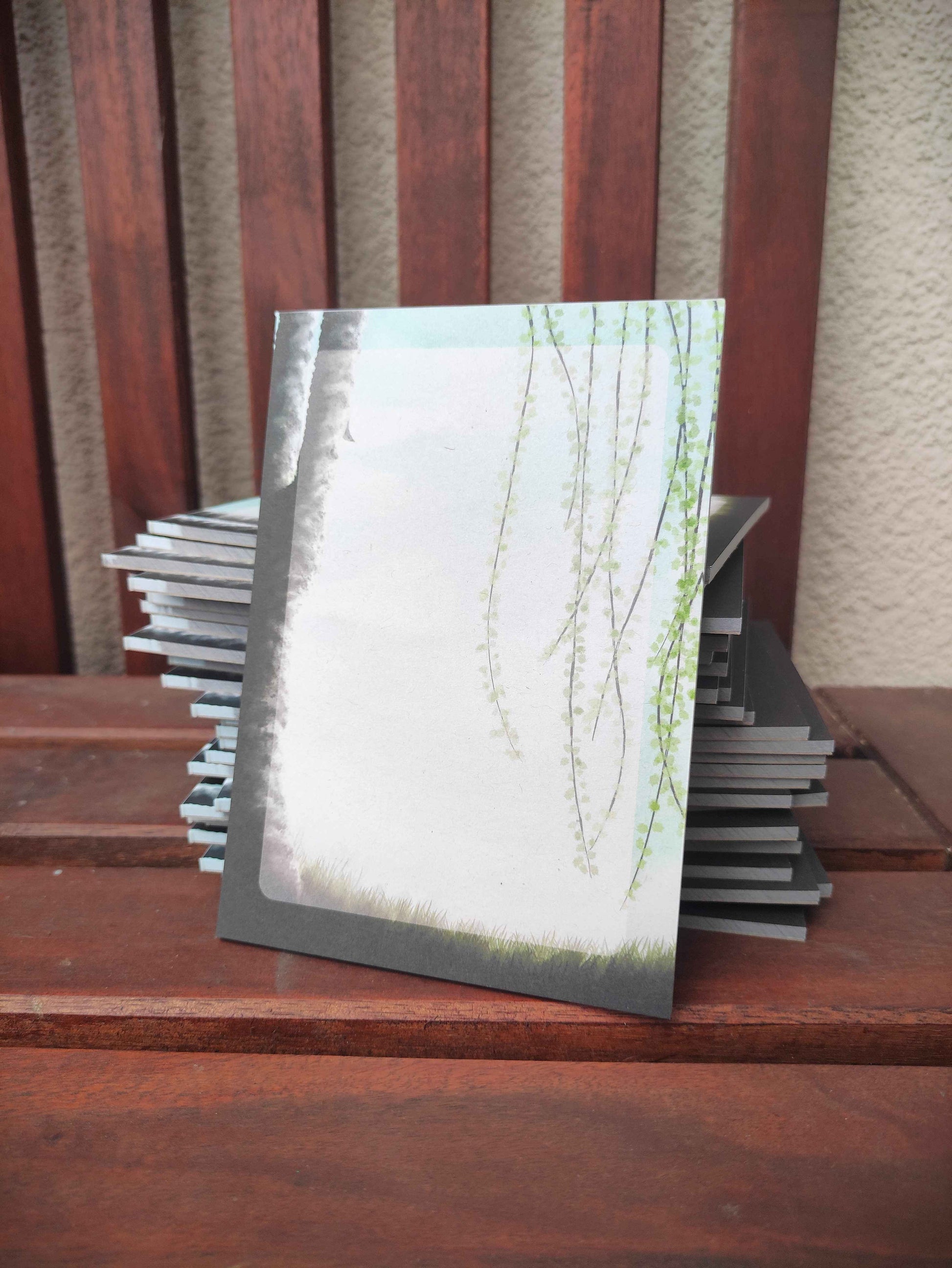 Birch Tree in Spring - Din A6 Notepad