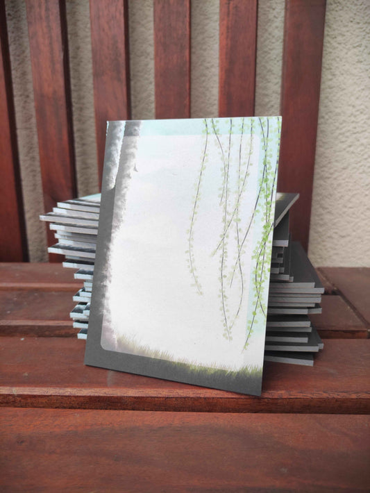 Birch Tree in Spring - Din A6 Notepad