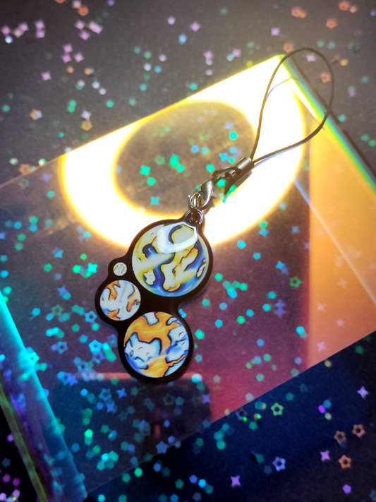 Planet Pride: Aromantic-Arosexual Acrylic Keychain