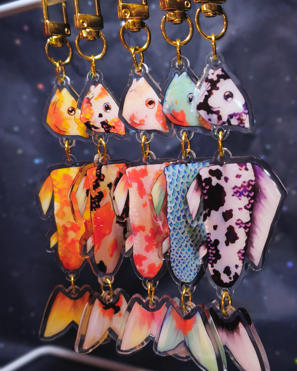 Man I love Fish: linked koi charms