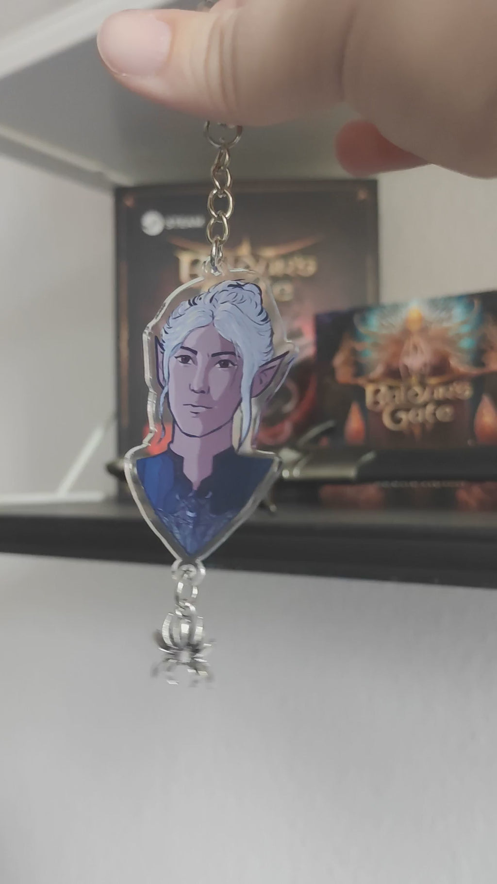 BG3: Minthara - double sided acrylic keychain with pendant