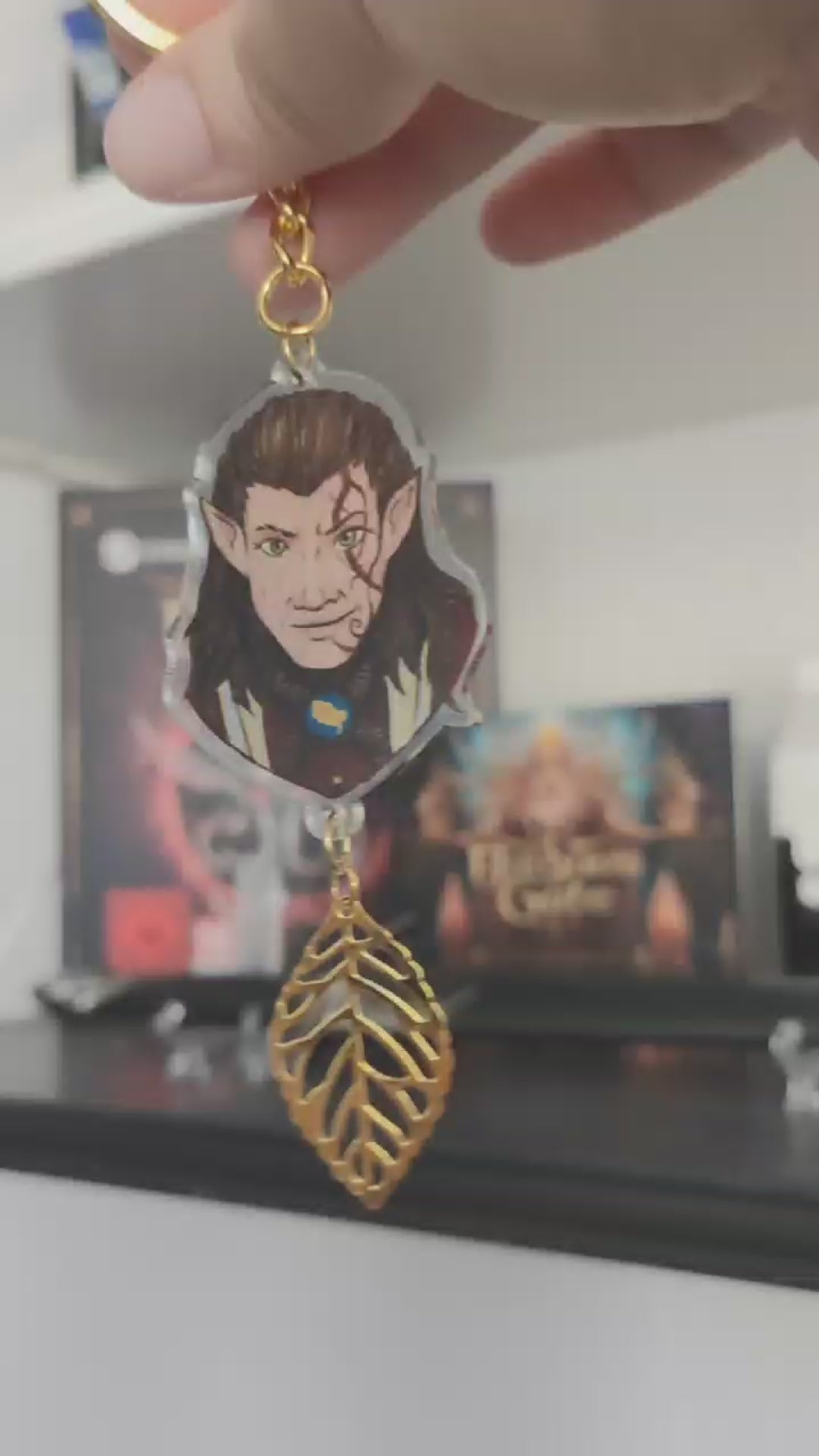 BG3: Halsin - double sided acrylic keychain with extra pendant