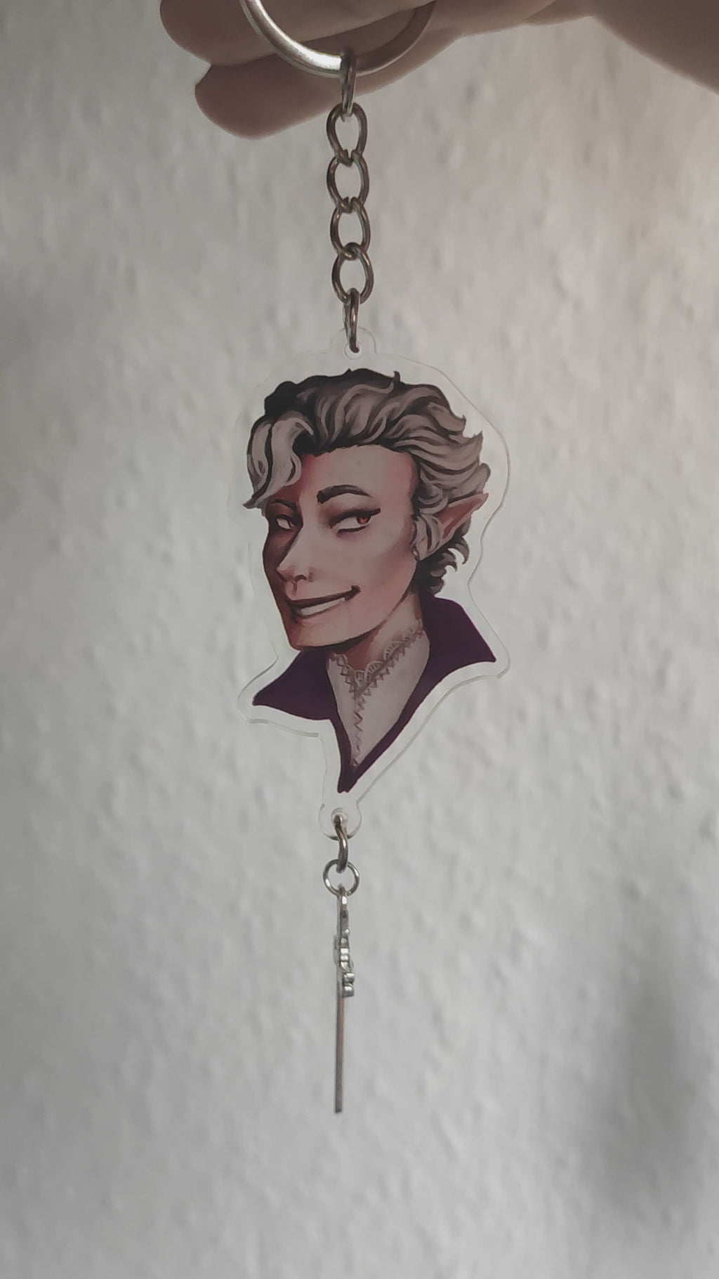 BG3: Astarion - double sided acrylic keychain with extra pendant