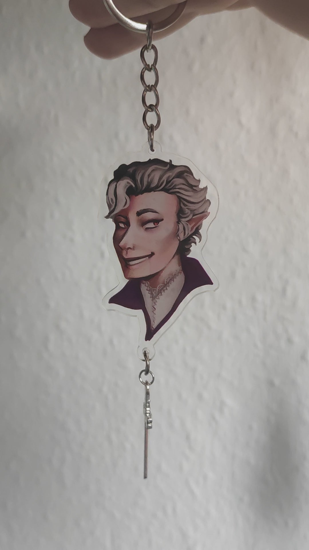 BG3: Astarion - double sided acrylic keychain with extra pendant