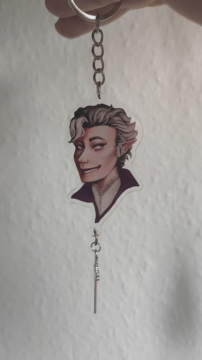 BG3: Astarion - double sided acrylic keychain with extra pendant