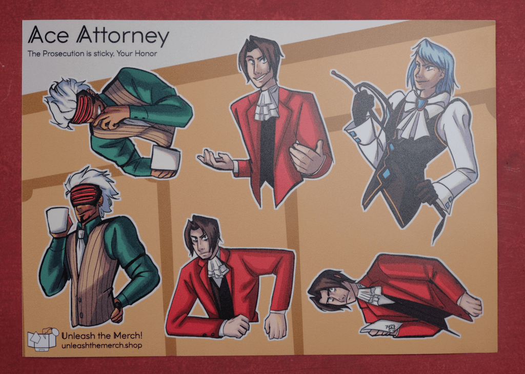 Ace Attorney Sticker Sheets - Stickers - Unleash The Merch!
