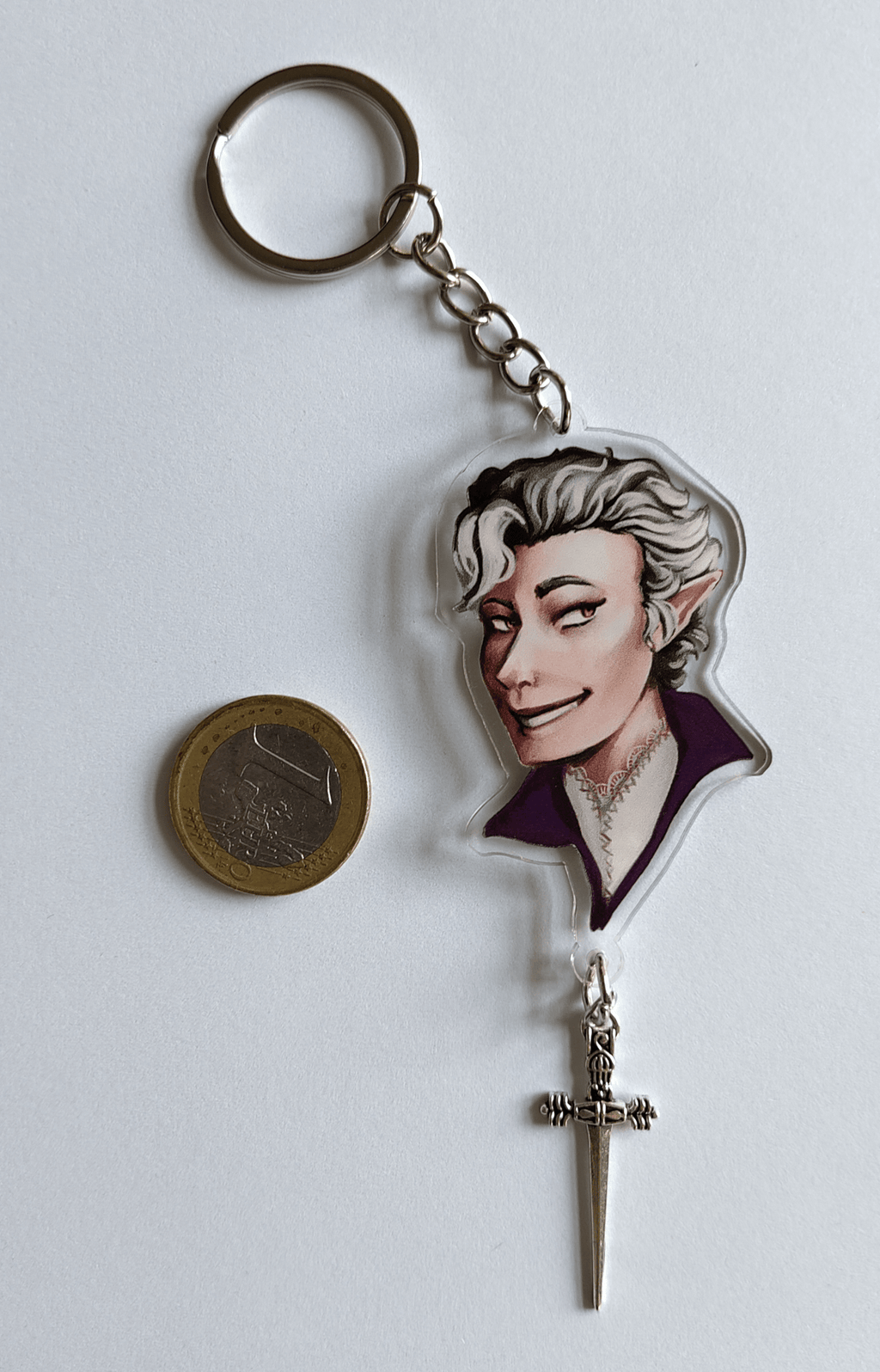 Baldur's Gate 3: Astarion - double sided acrylic keychain with extra pendant - Acrylic Charm - Unleash The Merch!